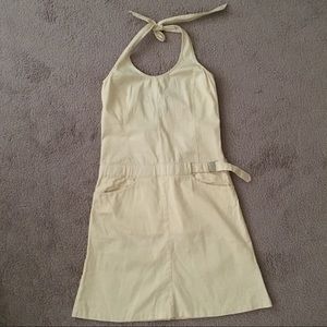 NWOT APC yellow belted halter dress w pockets FR40